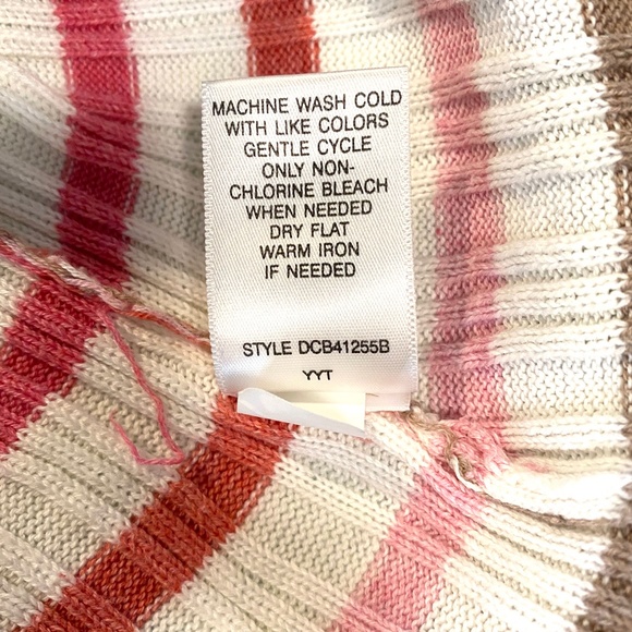 Women's Size Large Croft & Barrow Sweater Multi Stripe Sweater - Picture 7 of 9
